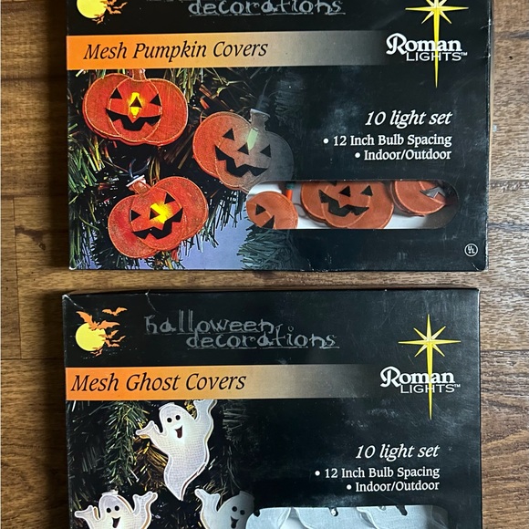 Roman Inc. • Halloween Light Set • Pumpkin • Ghost • 2 Boxes (20 Lights) • New - Picture 2 of 16